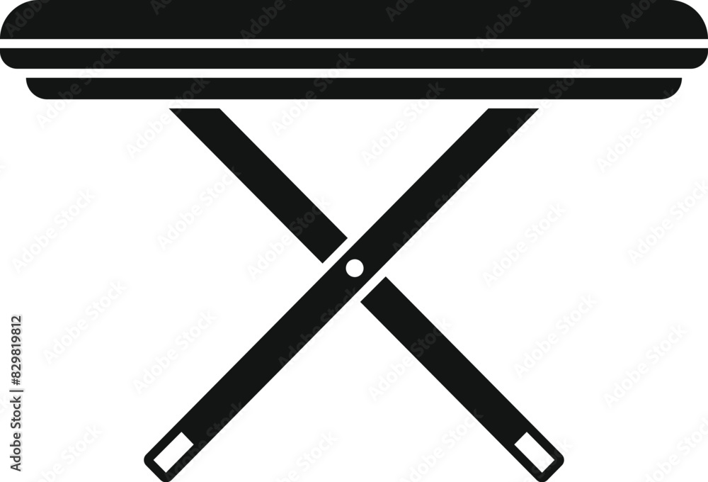 Vector illustration icon of a simple ironing board, isolated on a white background, in black Vector illustration icon of a simple ironing board, isolated on a white background, in black