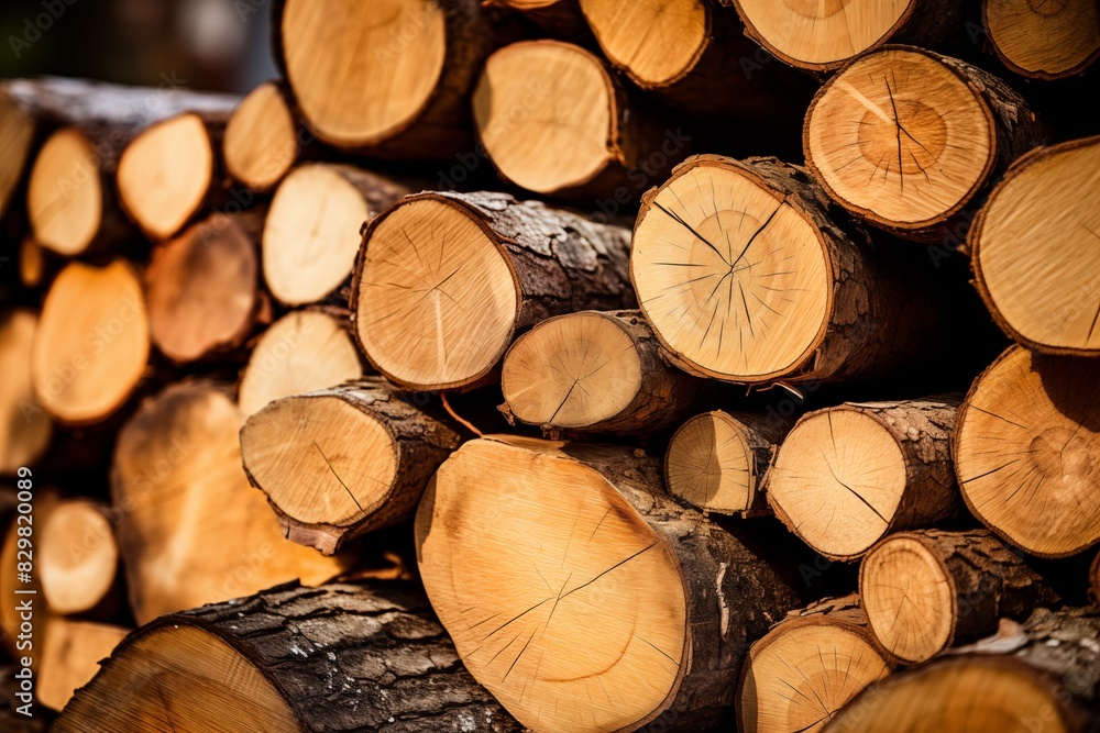 Close-up of stacked firewood logs, displaying varied textures and grains. Close-up of stacked firewood logs, displaying varied textures and grains.