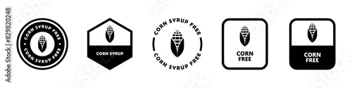 Corn syrup free - vector sign for product packaging label.