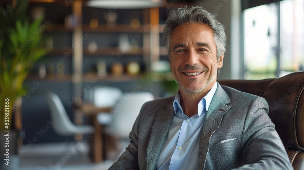 Fototapeta premium business portrait of a male financial analyst, captured in a modern office environment