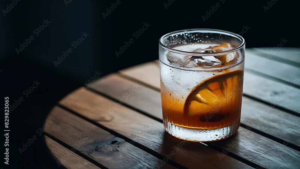 A close-up, high-resolution photo of a refreshing beverage in a glass, surrounded by ice and garnished with juicy orange slices A close-up, high-resolution photo of a refreshing beverage in a glass, surrounded by ice and garnished with juicy orange slices