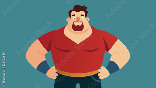 A plussized male actor confidently takes on lead roles in movies breaking stereotypes in the industry.. Vector illustration
