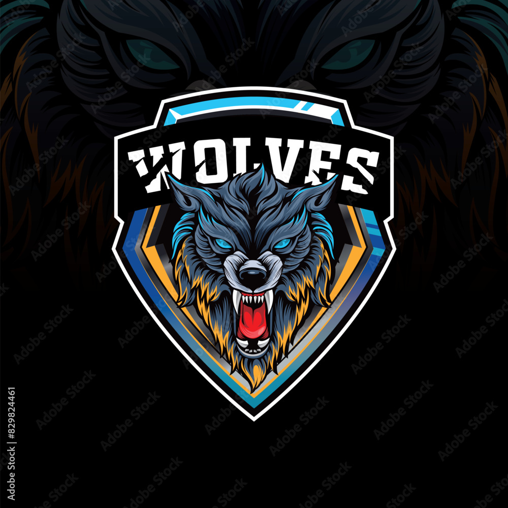 Obraz premium ANGRY WOLVE ESPORT LOGO