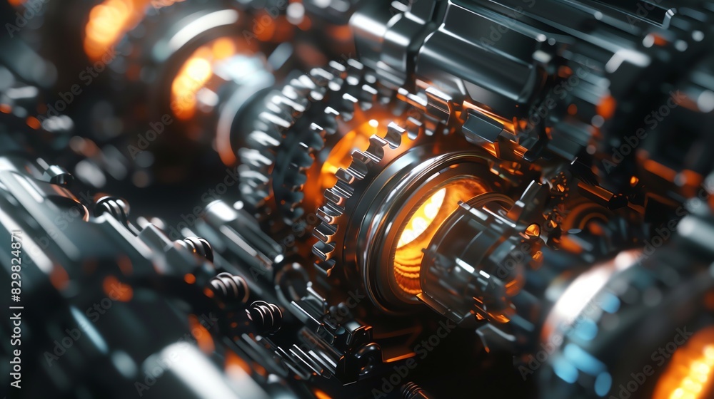 Fototapeta premium Explain the working principles of pinion and rack mechanisms. Describe how rotational motion of the pinion gear translates into linear motion of the rack.