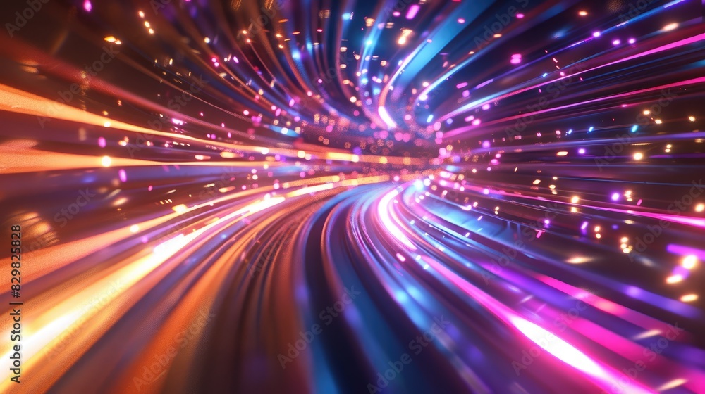 Dynamic high-speed data network with slick, glossy, and glowing lines of light Dynamic high-speed data network with slick, glossy, and glowing lines of light