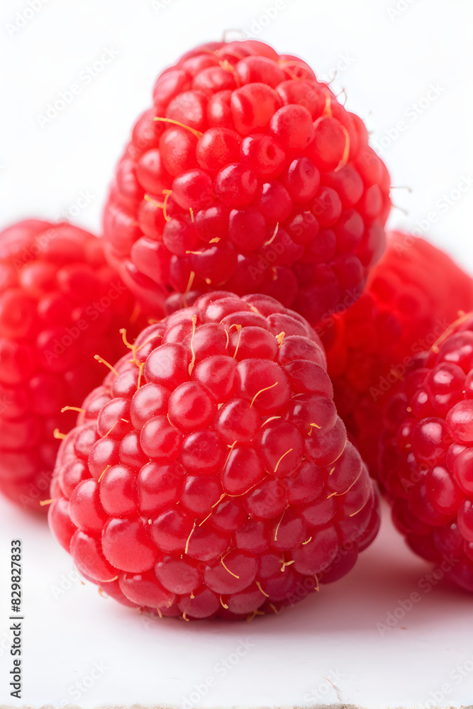 Red raspberries isolated on a white Red raspberries isolated on a white