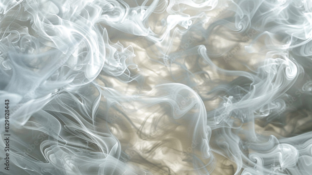 Obraz premium Swirling platinum silver smoke symbolizes elegance in enchanting visuals.