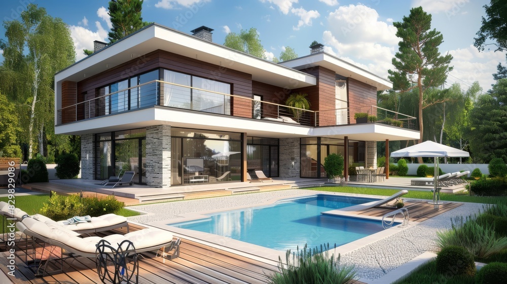 Fototapeta premium Majestic Mansion Oasis