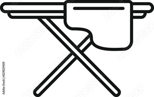 Simple line drawing of an ironing board, ideal for icons or instructional materials