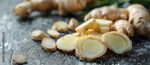 Slices of Galangal on a Modern Kitchen Surface A Glimpse into the Culinary World of Asian Cuisine