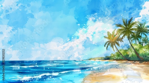 Background of beautiful beach for mockup summer product display or travel ad.