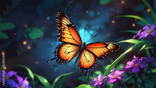 butterfly on flower © Indra