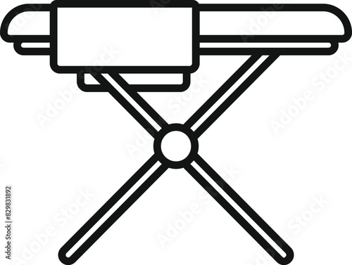 Vector illustration of a simple line drawing of an ironing board on a white background