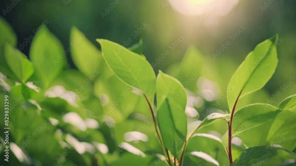 Fresh, juicy leaves creating a border against a soft focus background in a natural outdoor setting Fresh, juicy leaves creating a border against a soft focus background in a natural outdoor setting