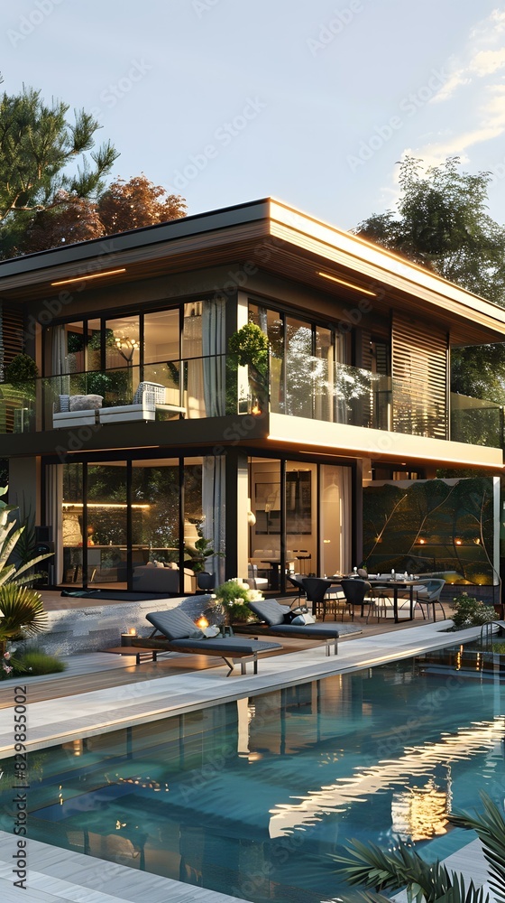 A Modern House with Pool