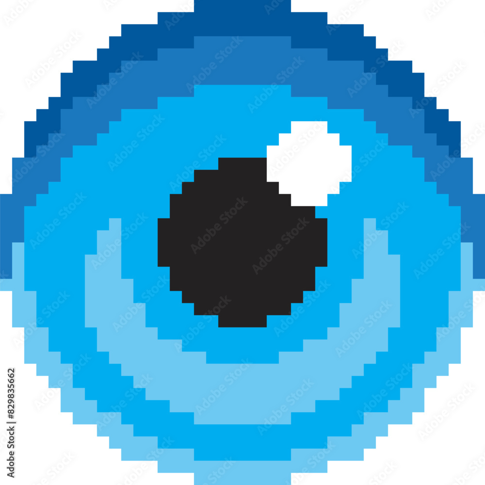 Obraz premium Pixel art eye iris. Vector illustration.