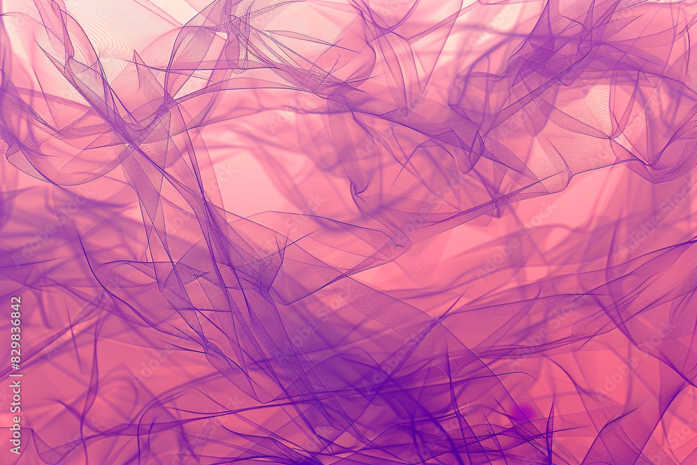 Pale pink wireframe with deep purple plexus strands creates a soft, enigmatic vector scene.