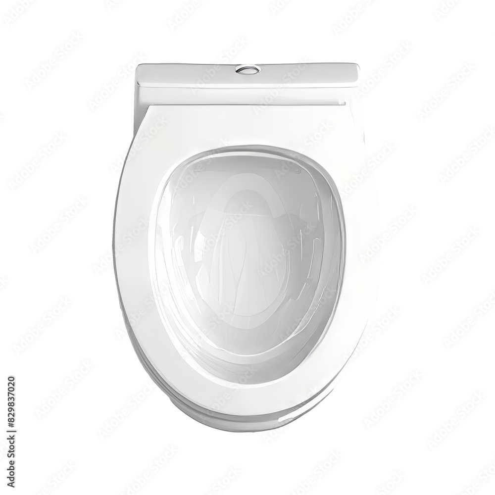 Top view of a white toilet bowl top view transparent background Top view of a white toilet bowl top view transparent background