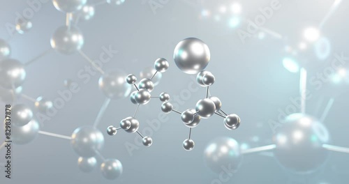 Calcium propanoate rotating 3d molecule, molecular structure of e282, seamless video photo