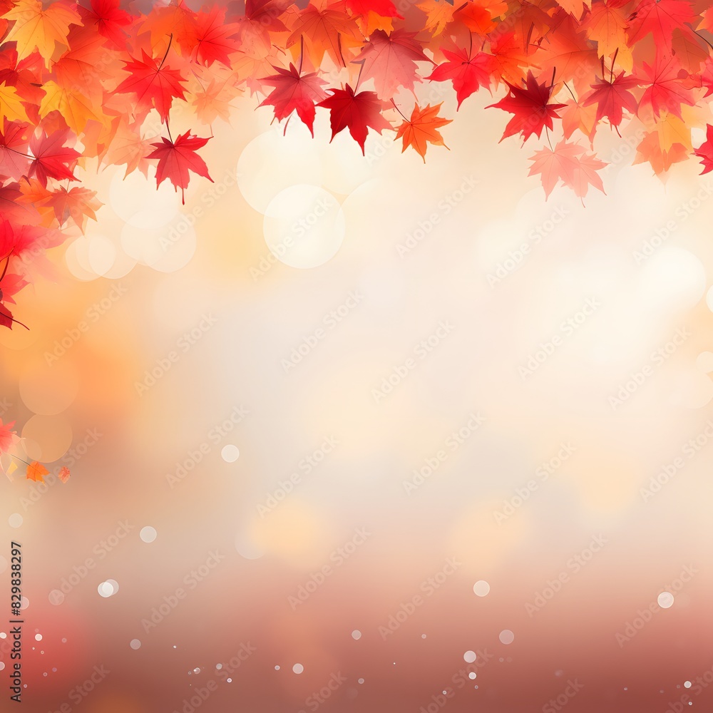 Autumn background with blurred autumn leaves and copy space. Generative AI. Autumn background with blurred autumn leaves and copy space. Generative AI.
