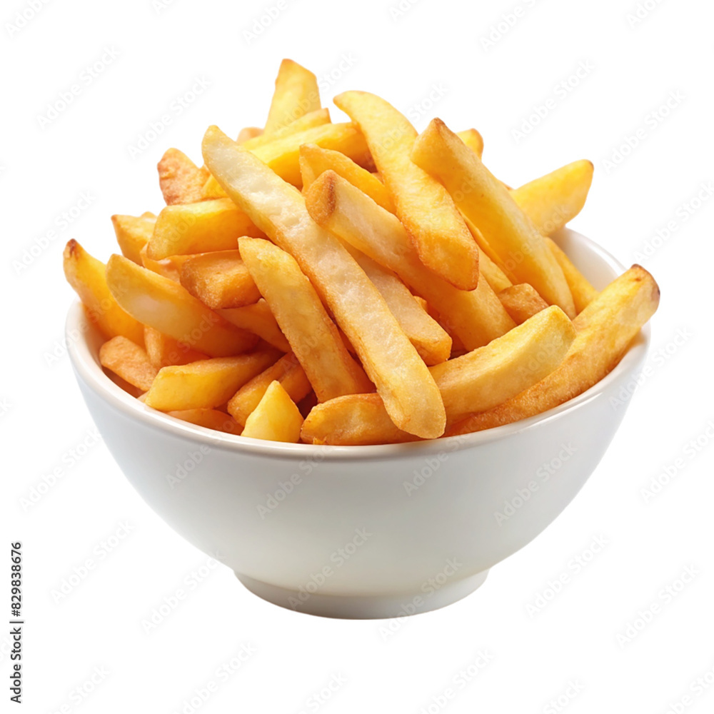 A bowl of fries on transparent background A bowl of fries on transparent background