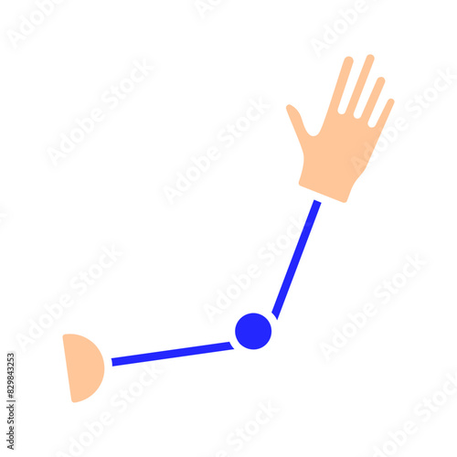 Prosthetic arm set icon. Artificial limb, bionic hand, robotic arm, assistive technology, rehabilitation, mobility aid, prosthesis, amputation support, advanced medical device.