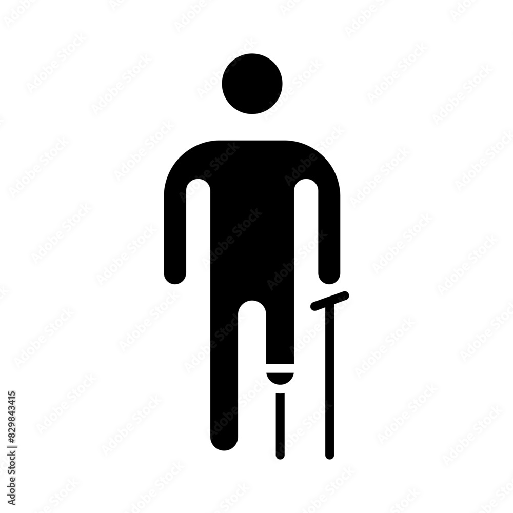Prosthetic leg icon. Trauma, disabled person, people with disabilities, stump, accident, medicine, amputation, ableism, handicapped, wheelchair, Disability Rights Movement. Prosthetic leg icon. Trauma, disabled person, people with disabilities, stump, accident, medicine, amputation, ableism, handicapped, wheelchair, Disability Rights Movement.