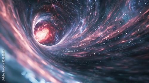 This is an abstract image of a wormhole. It is a hypothetical tunnel that connects two different points in spacetime. photo
