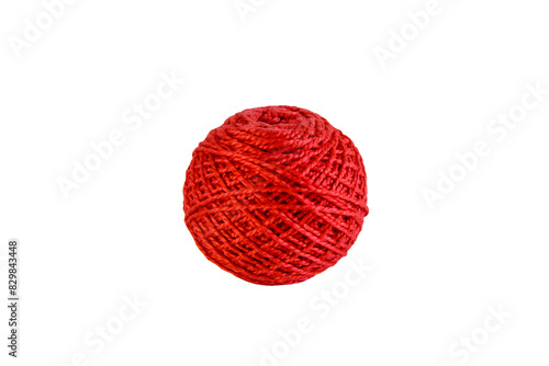 Red Ball of Thread on Transparent Background PNG Craft Supply Isolated