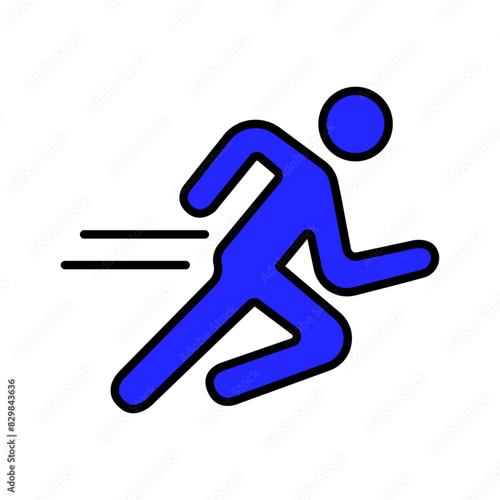 Running set icon. Person running, fast movement, physical exercise, fitness, athlete, jogging, sports activity, health, cardio workout, dynamic motion. Running set icon. Person running, fast movement, physical exercise, fitness, athlete, jogging, sports activity, health, cardio workout, dynamic motion.