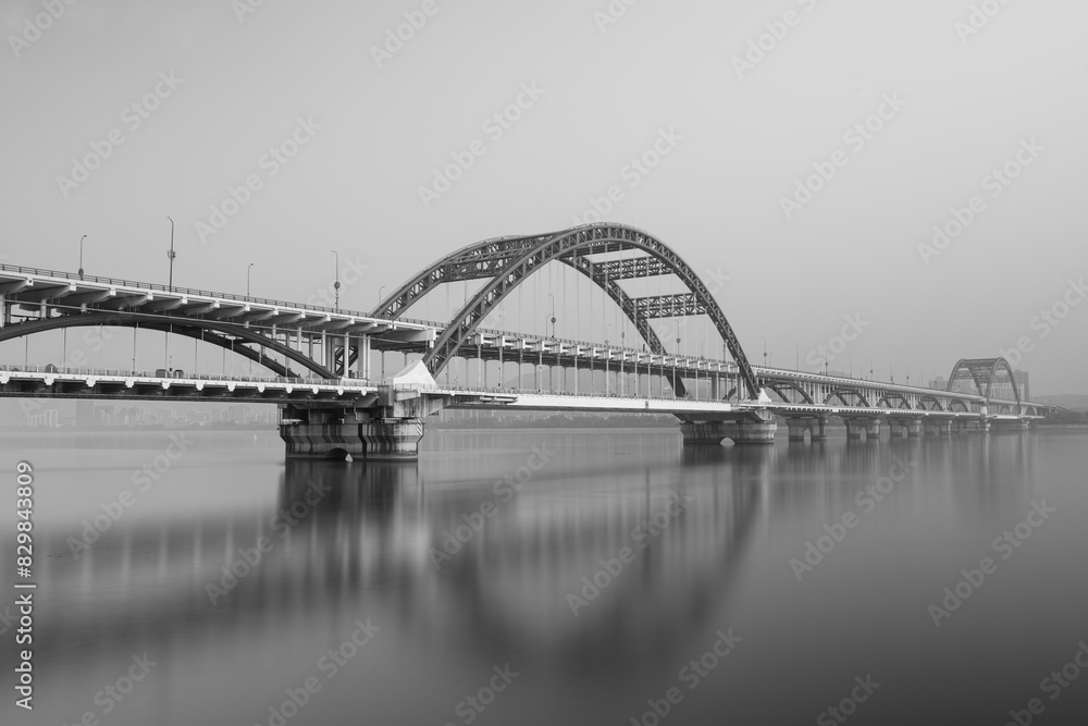 Obraz premium Hangzhou Fuxing Bridge on the Qiantang River.