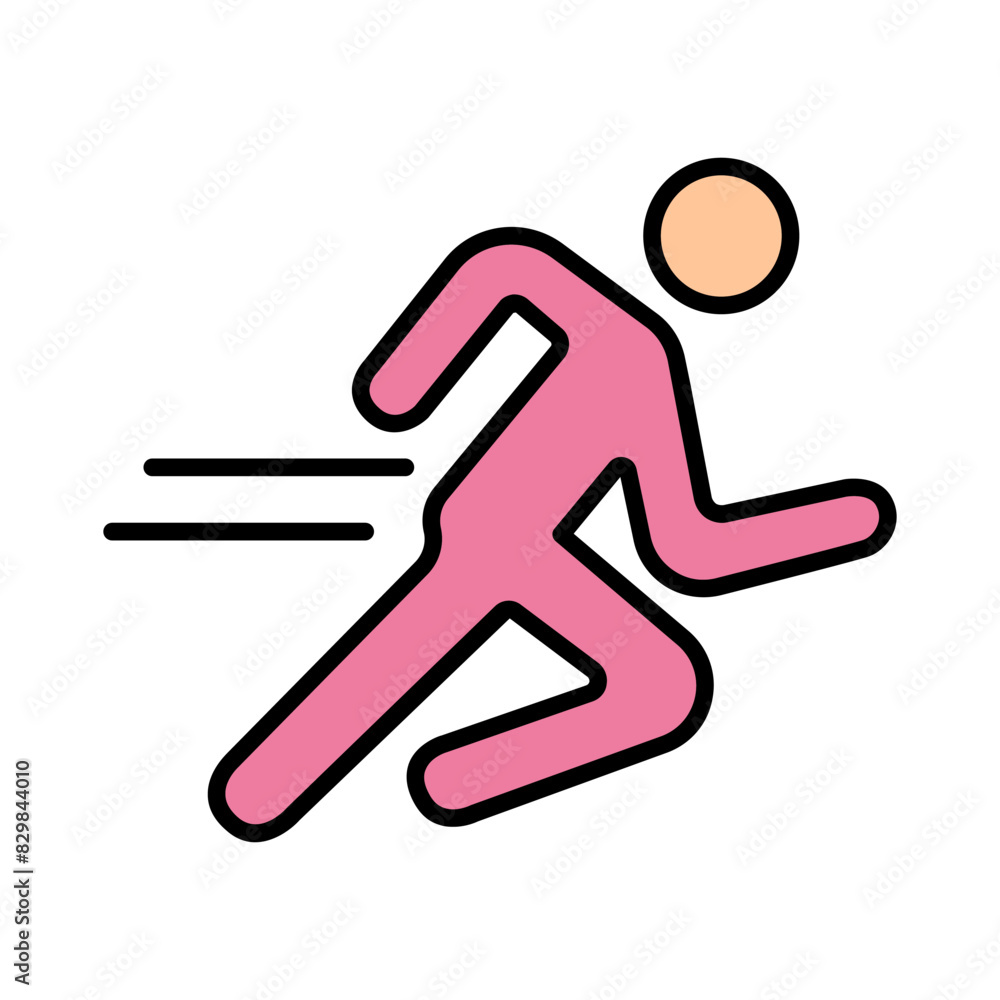 Running set icon. Person running, fast movement, physical exercise, fitness, athlete, jogging, sports activity, health, cardio workout, dynamic motion. Running set icon. Person running, fast movement, physical exercise, fitness, athlete, jogging, sports activity, health, cardio workout, dynamic motion.