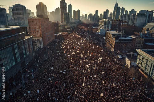 solidarity crowd in city © Mosy Studio