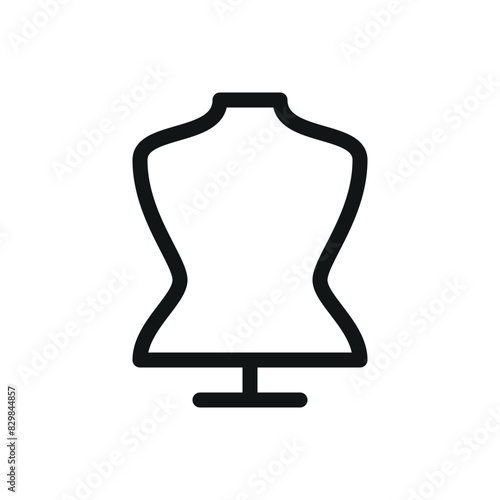 Mannequin isolated icon, female tailor's dummy vector symbol with editable stroke