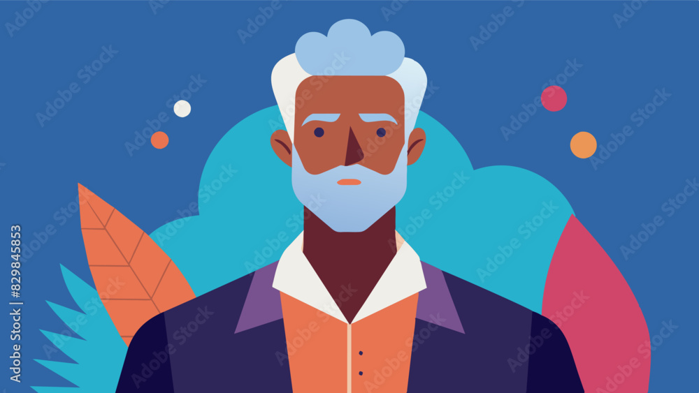 An image of a male model of a more mature age representing the growing demand for inclusivity and diversity in the fashion world.. Vector illustration An image of a male model of a more mature age representing the growing demand for inclusivity and diversity in the fashion world.. Vector illustration