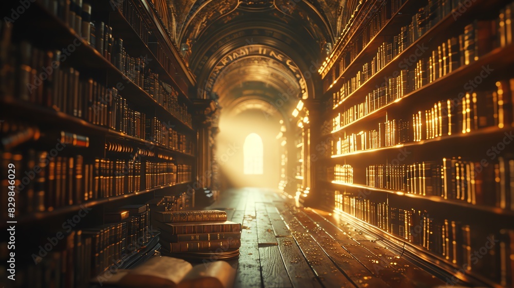 Old library with a hidden manuscript considered a literary treasure Old library with a hidden manuscript considered a literary treasure