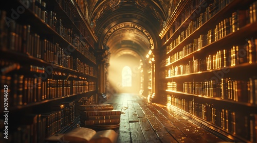 Old library with a hidden manuscript considered a literary treasure photo