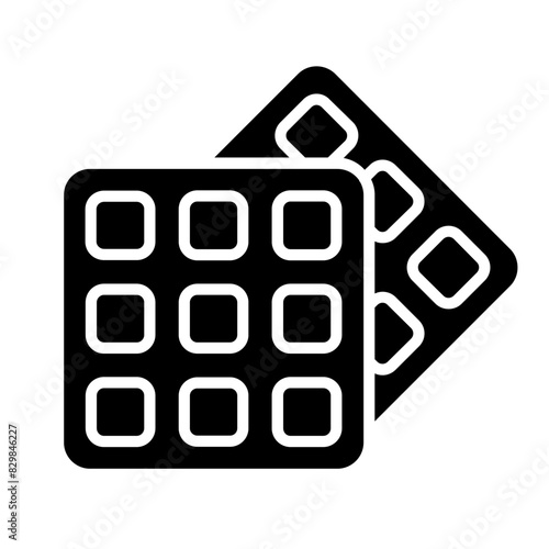 Waffles set icon. Square waffles, breakfast food, sweet treat, pastry, baked goods, brunch, dessert, snack, culinary, homemade.