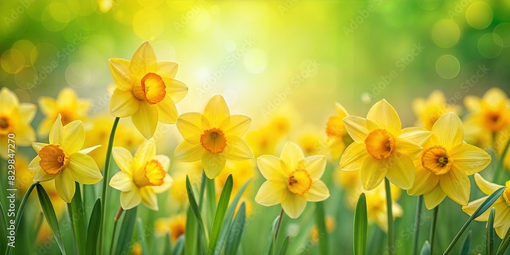 Daffodil Bloom Blur: A bright yellow and green blurred background that mimics the cheerful appearance of blooming daffodils.
Daffodil Bloom Blur: A bright yellow and green blurred background that mimics the cheerful appearance of blooming daffodils.