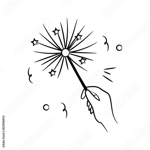 Beautifully designed doodle icon of sparklet photo