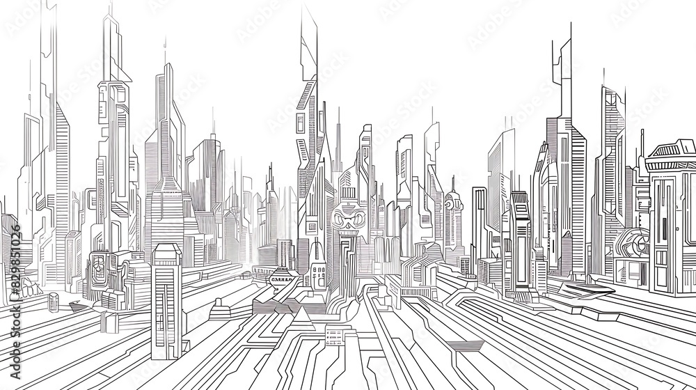 Ilustracja Stock: The image is a black and white line drawing of a ...