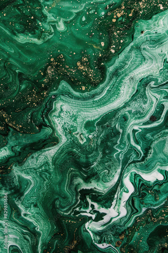 Obraz premium A backdrop with a smooth pattern of green marble texture forms the background.