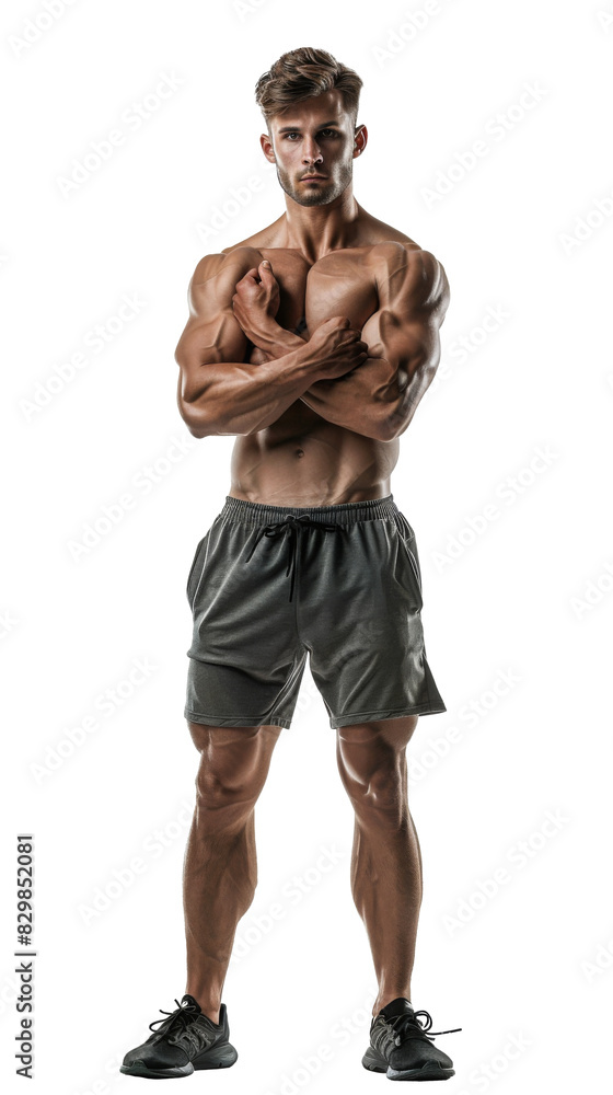 Muscular athlete bodybuilder on a transparant background, PNG, Generative AI Muscular athlete bodybuilder on a transparant background, PNG, Generative AI