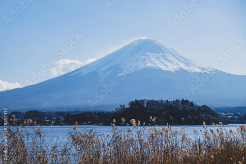 Kawaguchiko lake with fuji mountain background,Jpan.