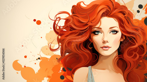 generated illustration of woman with red hair