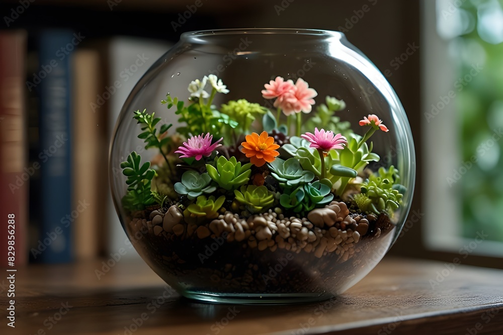 In a world teetering on the brink of destruction, there exists a glass bowl terrarium abundant with a multitude of flowering plants. Despite the chaos ... See More In a world teetering on the brink of destruction, there exists a glass bowl terrarium abundant with a multitude of flowering plants. Despite the chaos ... See More