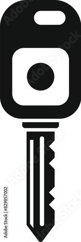 Car key silhouette vector icon isolated on white background for security and vehicle access. Modern graphic illustration symbolizing black simple remote entry fob transportation control