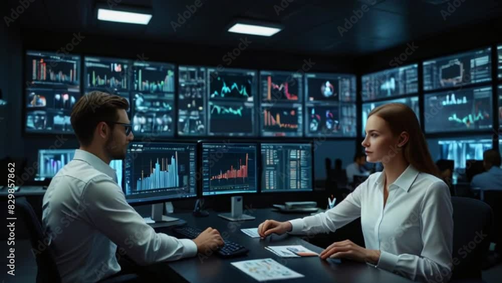 Diverse Professional Team of Male and Female Traders Working in a Modern Stock Exchange Company. Agents and Brokers Communicate Buy and Sell Orders while Talking to Clients on Phone Calls Diverse Professional Team of Male and Female Traders Working in a Modern Stock Exchange Company. Agents and Brokers Communicate Buy and Sell Orders while Talking to Clients on Phone Calls