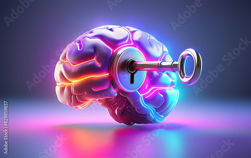 Cervello e chiave, studio della mente e dei suoi meccanismi © alexmat46