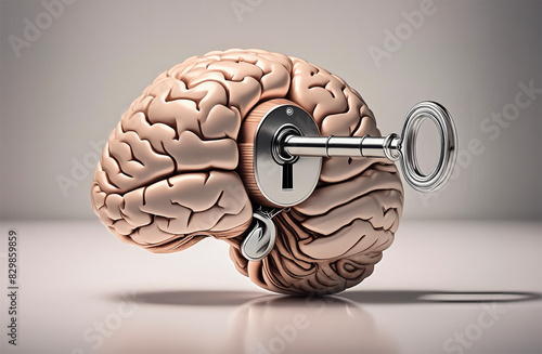 Cervello e chiave, psicologia e mente umana © alexmat46